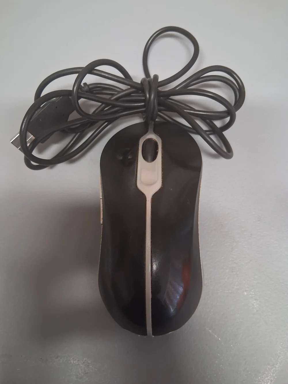 Dell Black Wired USB Mouse with Silver Trim
